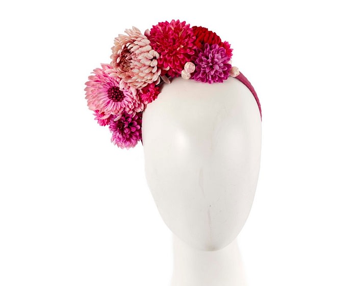 Multi-tone pink flower arrangement on the headband