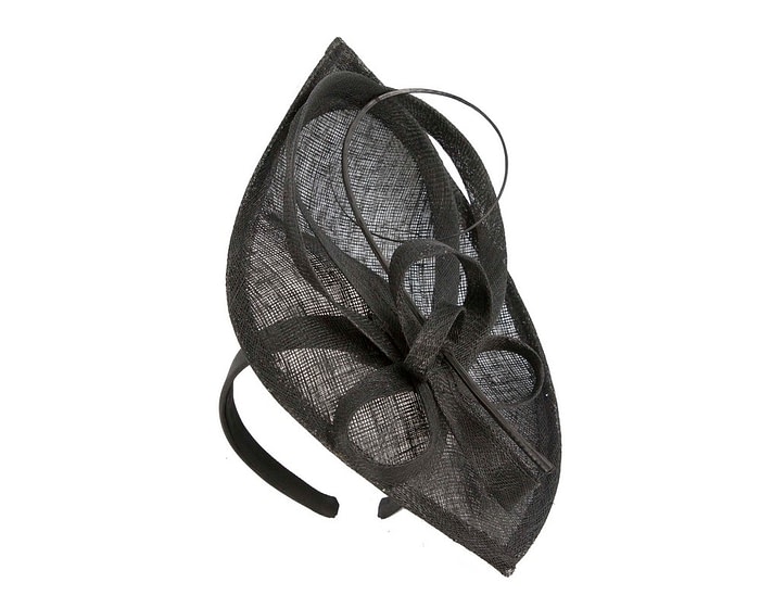 Fascinators Online - Black sinamay racing fascinator by Max Alexander