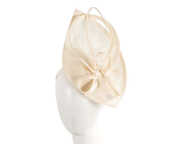 Cream sinamay racing fascinator by Max Alexander