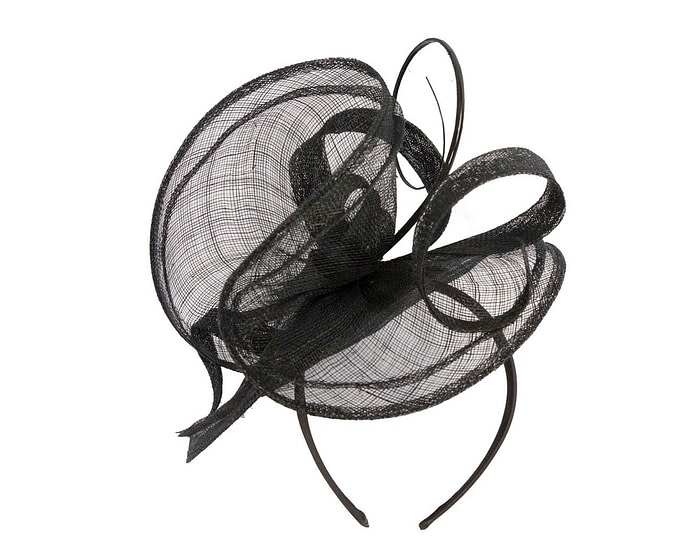 Fascinators Online - Large black racing fascinator by Max Alexander