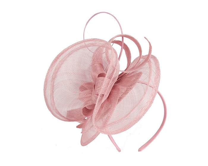 Fascinators Online - Large dusty pink racing fascinator by Max Alexander