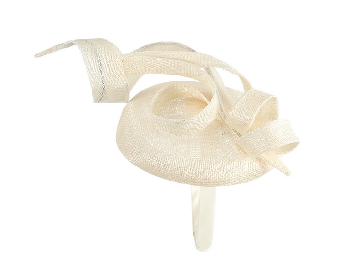 Fascinators Online - Cream sinamay racing fascinator by Max Alexander