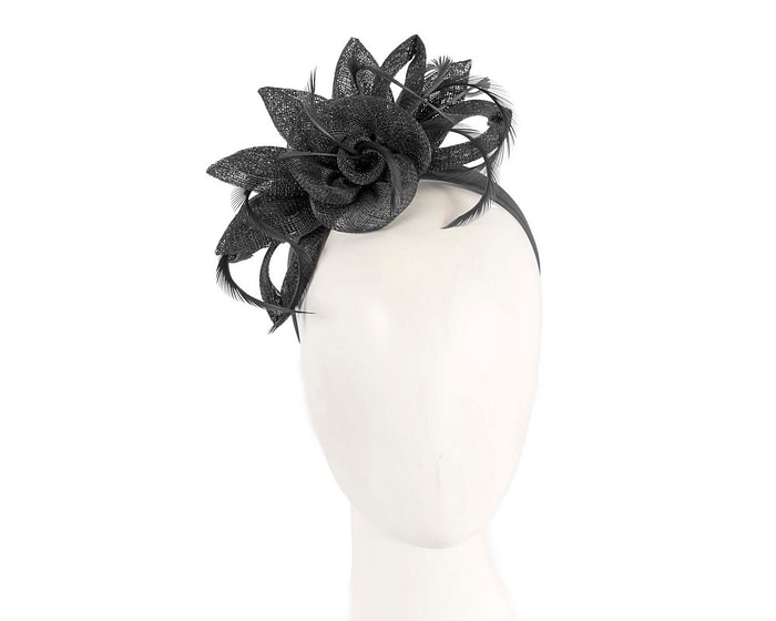 Black flower fascinator by Max Alexander