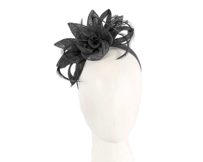 Fascinators Online - Black flower fascinator by Max Alexander