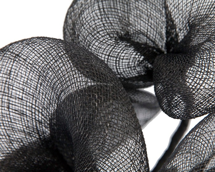 Black sinamay flower fascinator by Max Alexander - Image 3