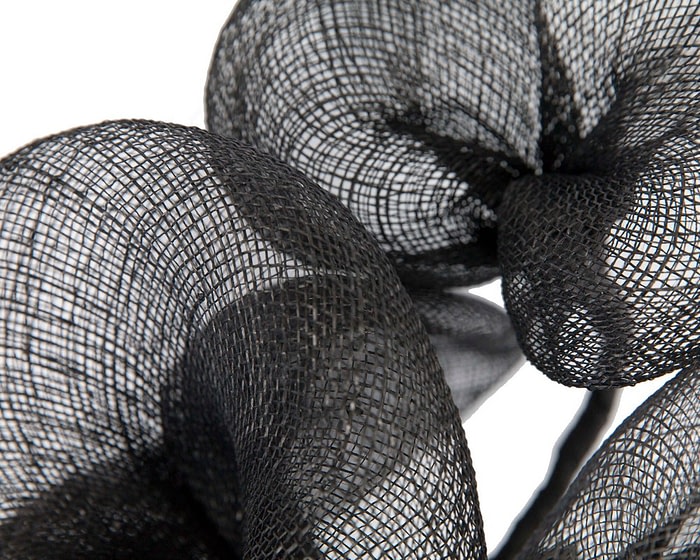 Fascinators Online - Black sinamay flower fascinator by Max Alexander