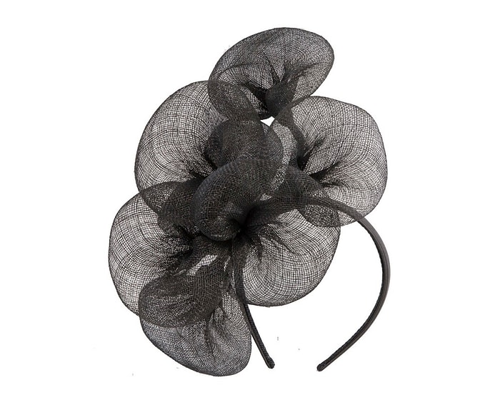 Fascinators Online - Black sinamay flower fascinator by Max Alexander