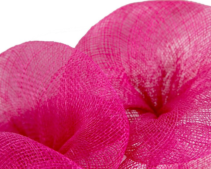 Fuchsia sinamay flower fascinator by Max Alexander - Image 3