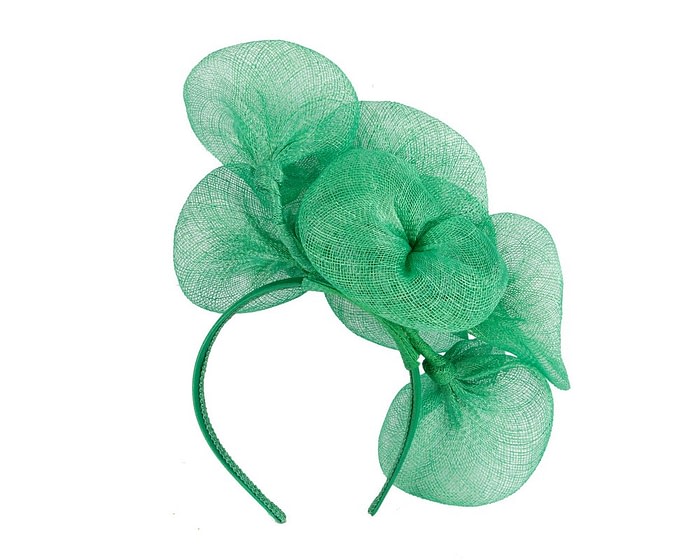 Fascinators Online - Green sinamay flower fascinator by Max Alexander