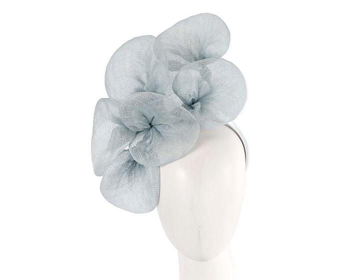Light blue sinamay flower fascinator by Max Alexander
