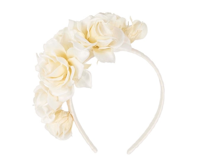 Cream flower headband fascinator by Max Alexander - Image 2