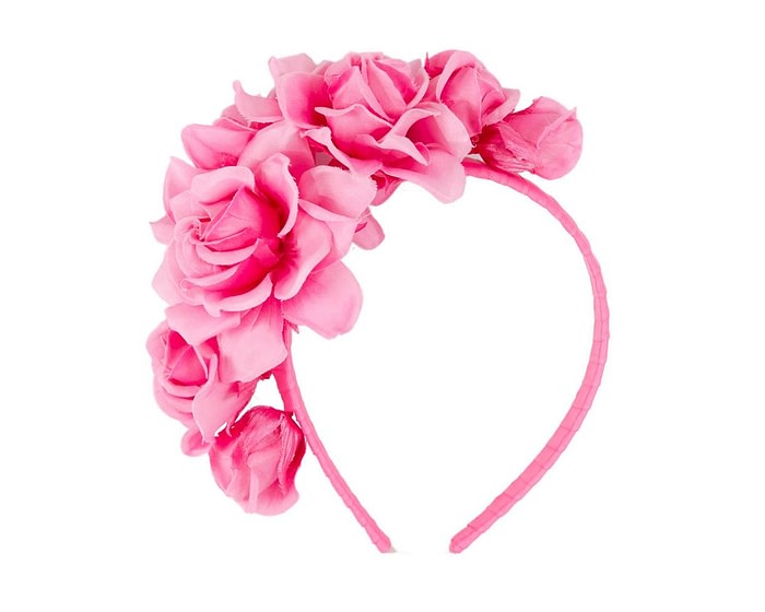 Hot pink flower headband fascinator by Max Alexander - Image 2