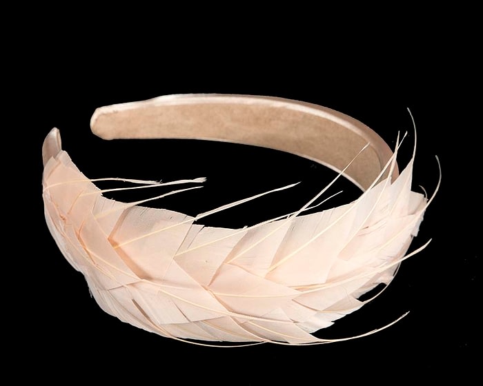 Fascinators Online - Nude feather headband by Max Alexander