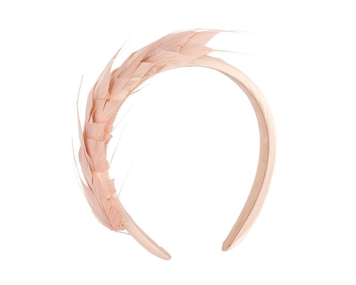 Fascinators Online - Nude feather headband by Max Alexander