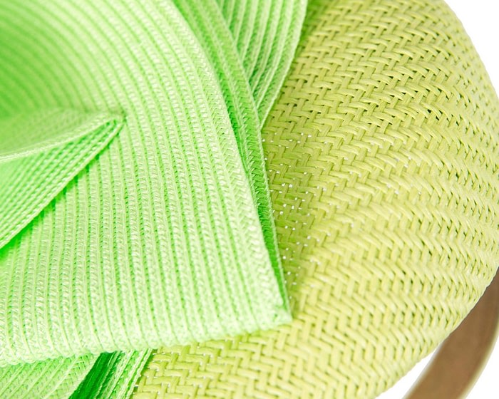 Lime green racing pillbox fascinator by Fillies Collection - Image 5