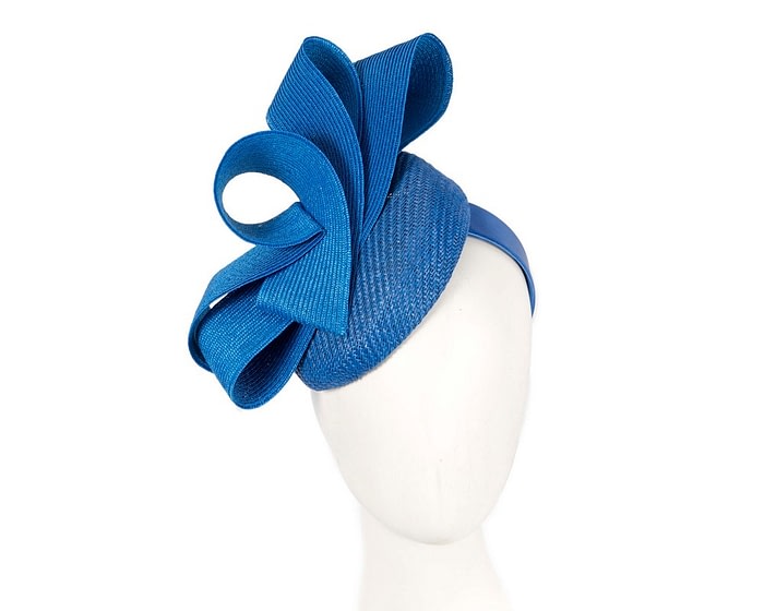 Fascinators Online - Royal blue racing pillbox fascinator by Fillies Collection