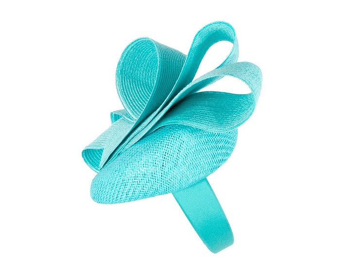 Turquoise racing pillbox fascinator by Fillies Collection - Image 3