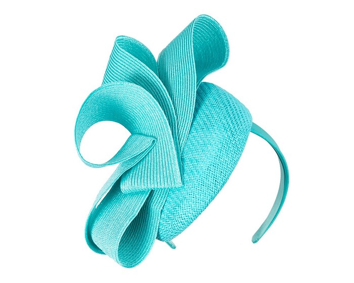 Turquoise racing pillbox fascinator by Fillies Collection - Image 2