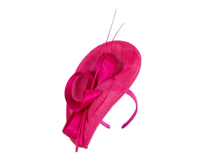 Bespoke fuchsia sinamay fascinator by Max Alexander - Image 2