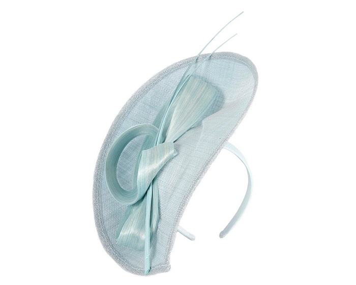 Fascinators Online - Bespoke light blue sinamay fascinator by Max Alexander