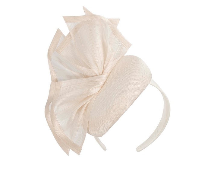 Bespoke cream racing pillbox fascinator by Fillies Collection - Image 2