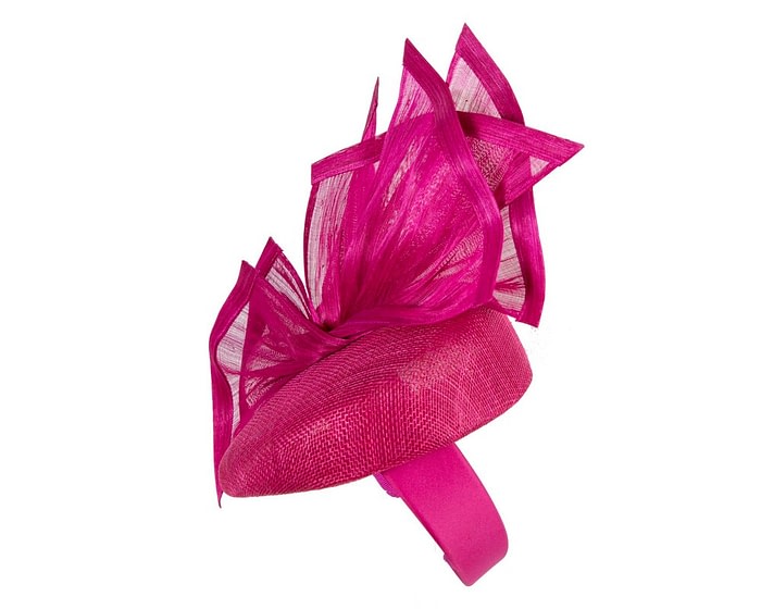 Fascinators Online - Bespoke fuchsia racing pillbox fascinator by Fillies Collection