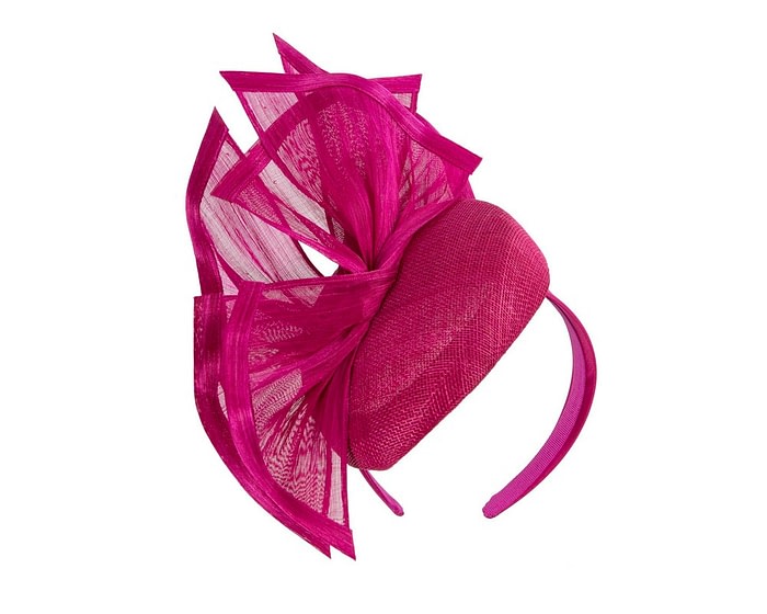 Fascinators Online - Bespoke fuchsia racing pillbox fascinator by Fillies Collection