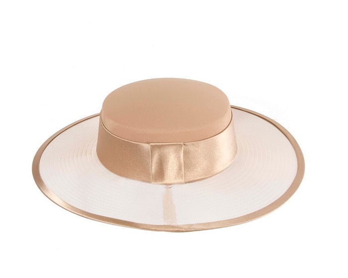 Coffee boater hat by Cupids Millinery Melbourne - Image 5
