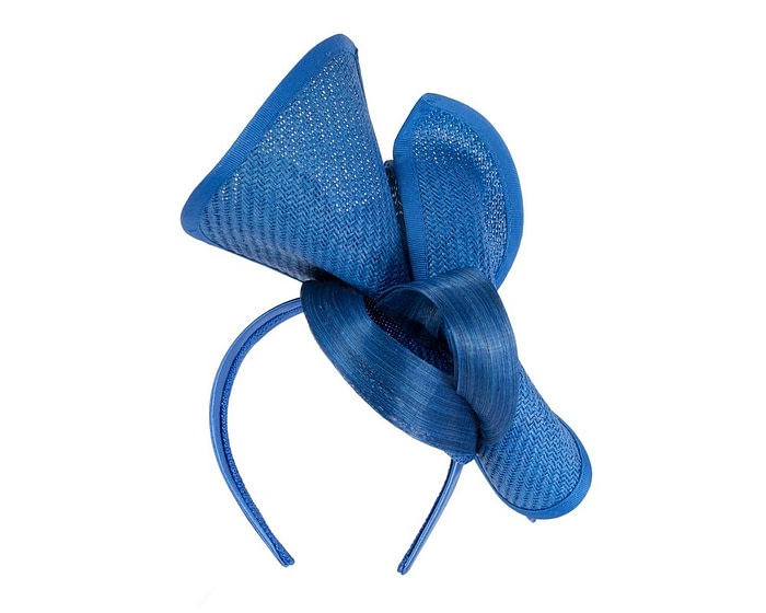 Royal blue fascinator with bow by Fillies Collection - Image 6