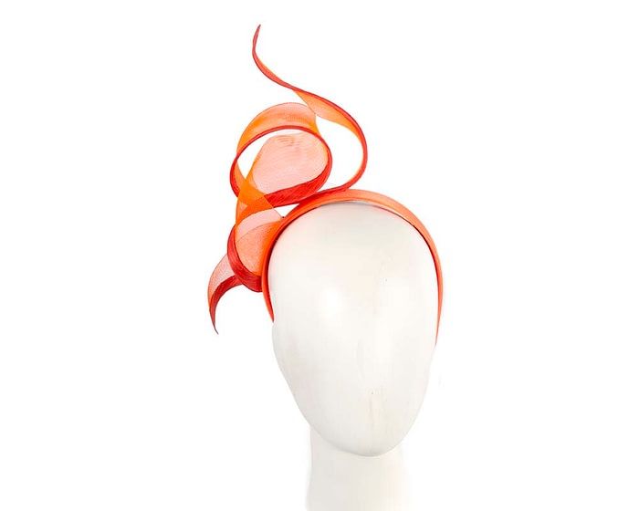 Fascinators Online - Twisted orange racing fascinator by Fillies Collection