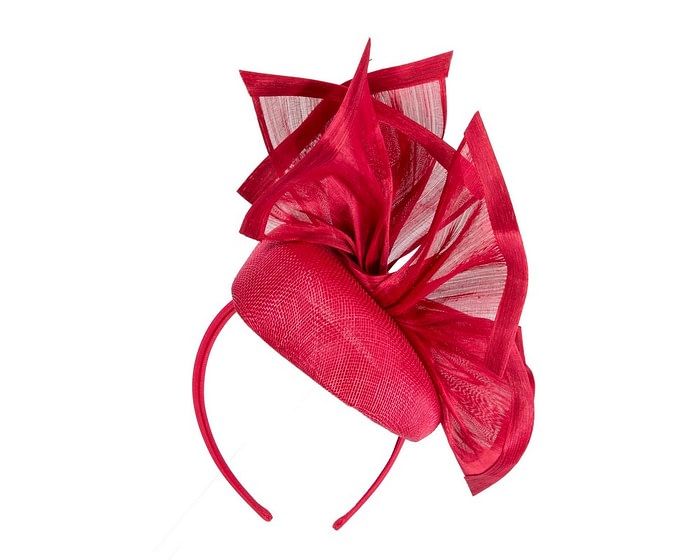 Bespoke red racing pillbox fascinator by Fillies Collection - Image 6