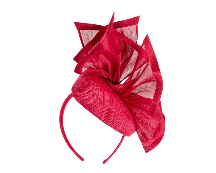 Fascinators Online - Bespoke red racing pillbox fascinator by Fillies Collection