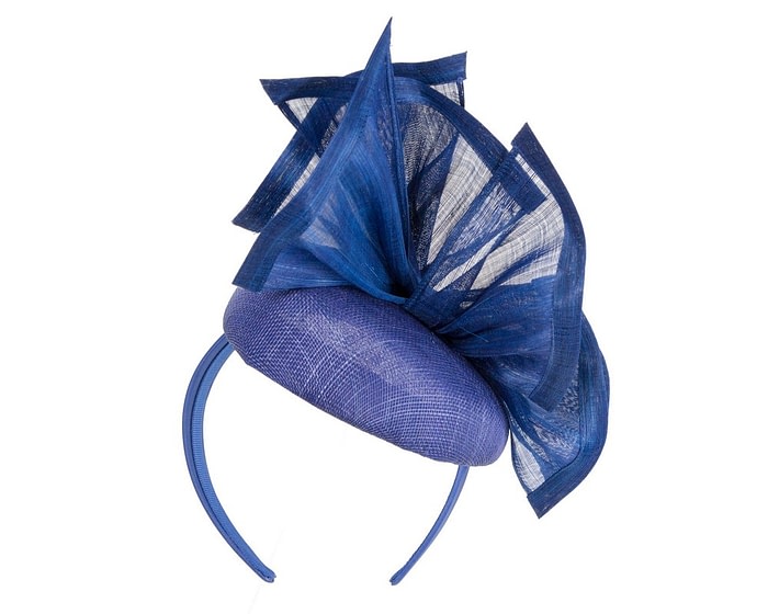 Bespoke royal blue racing pillbox fascinator by Fillies Collection - Image 6