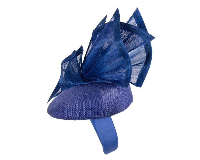 Bespoke royal blue racing pillbox fascinator by Fillies Collection - Image 3