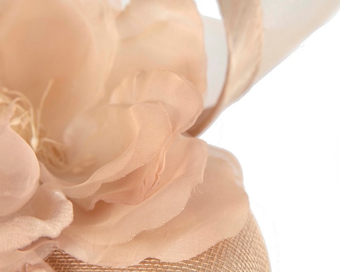 Fascinators Online - Bespoke nude spring racing pillbox fascinator