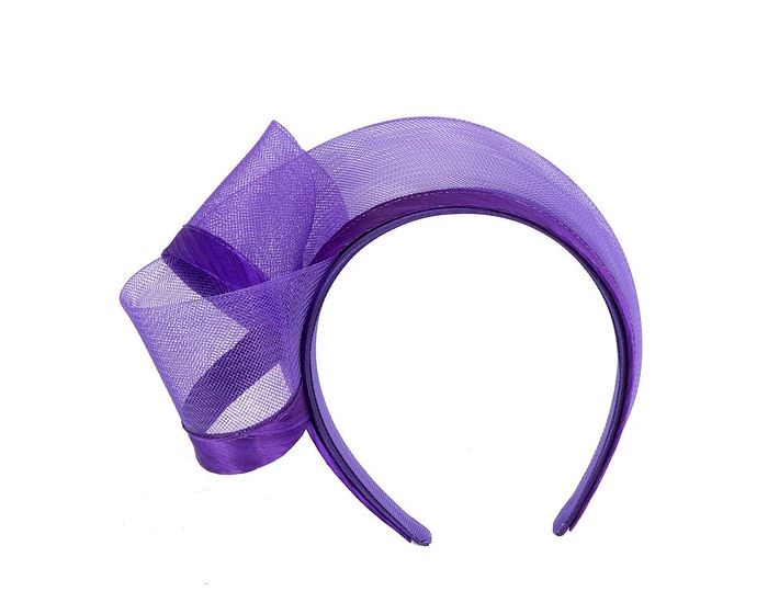 Purple racing fascinator headband by Fillies Collection - Image 2