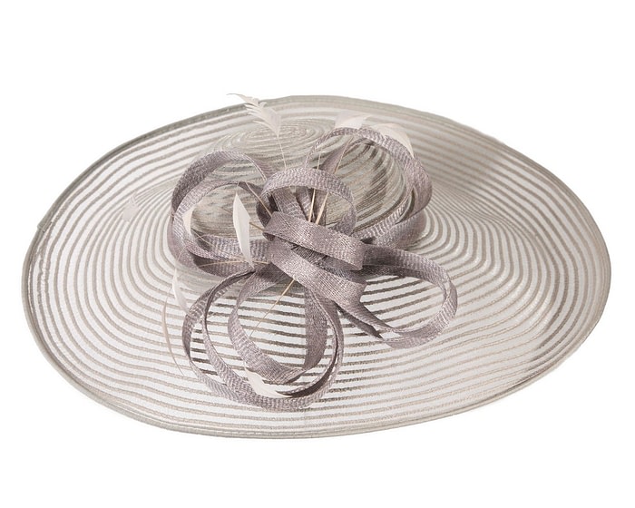 Wide brim silver fashion hat - Image 3