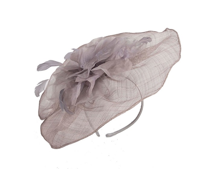 Fascinators Online - Large silver sinamay fascinator by Max Alexander