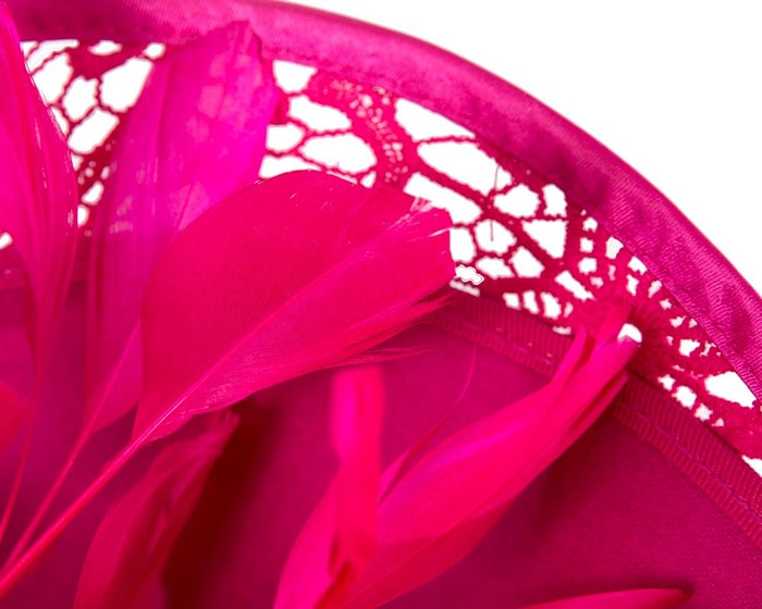 Bespoke fuchsia winter fascinator by Fillies Collection - Image 5