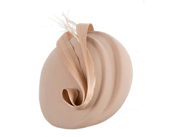 Fascinators Online - Designers nude felt hat by Fillies Collection