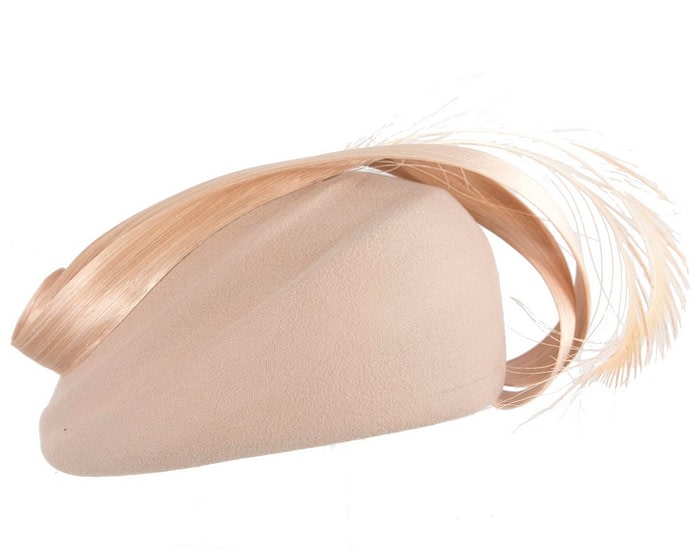 Fascinators Online - Designers nude felt hat by Fillies Collection