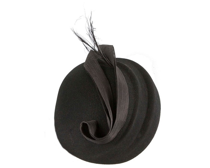 Fascinators Online - Designers black felt hat by Fillies Collection