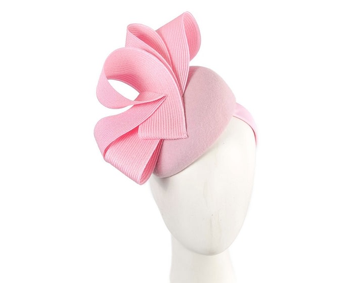 Fascinators Online - Pink winter racing pillbox fascinator by Fillies Collection