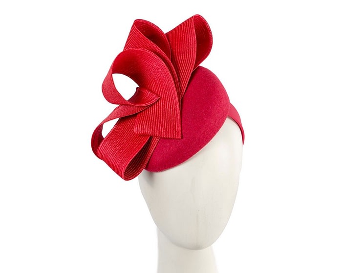 Red winter racing pillbox fascinator by Fillies Collection