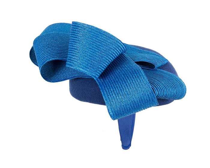 Royal blue winter racing pillbox fascinator by Fillies Collection - Image 4