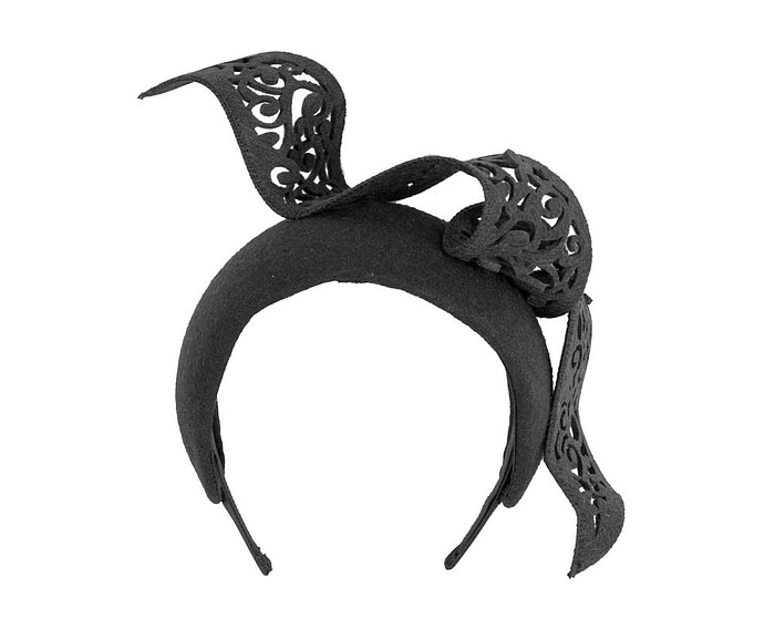 Black winter fascinator headband - Image 2