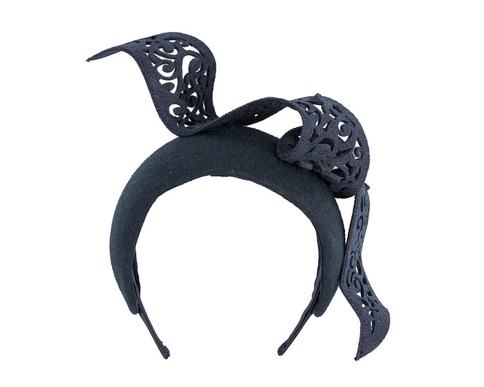 Navy winter fascinator headband - Image 2
