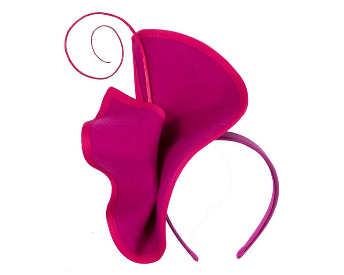 Fuchsia felt winter fascinator by Fillies Collection - Image 2