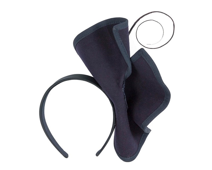 Fascinators Online - Navy felt winter fascinator by Fillies Collection