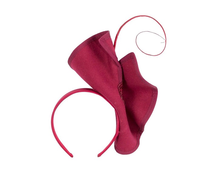 Burgundy felt winter fascinator by Fillies Collection - Image 4